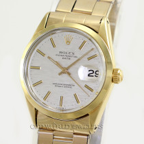 Rolex Vintage Date Ref 1550 Steel 14K Gold Plated Silver Mosaic Dial